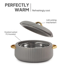 Aurum Insulated Casserole, 1500ml Grey / 1500ml