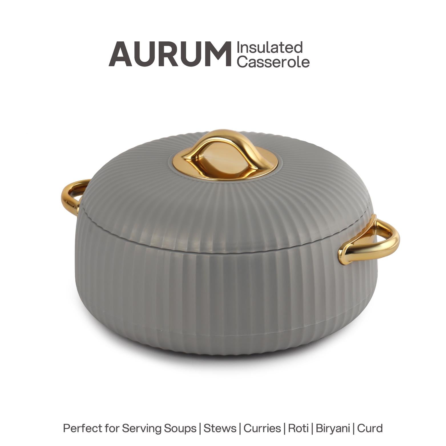 Aurum Insulated Casserole, 1500ml Grey / 1500ml