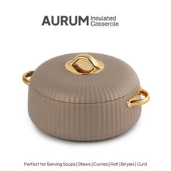 Aurum Insulated Casserole, 1500ml Brown / 1500ml