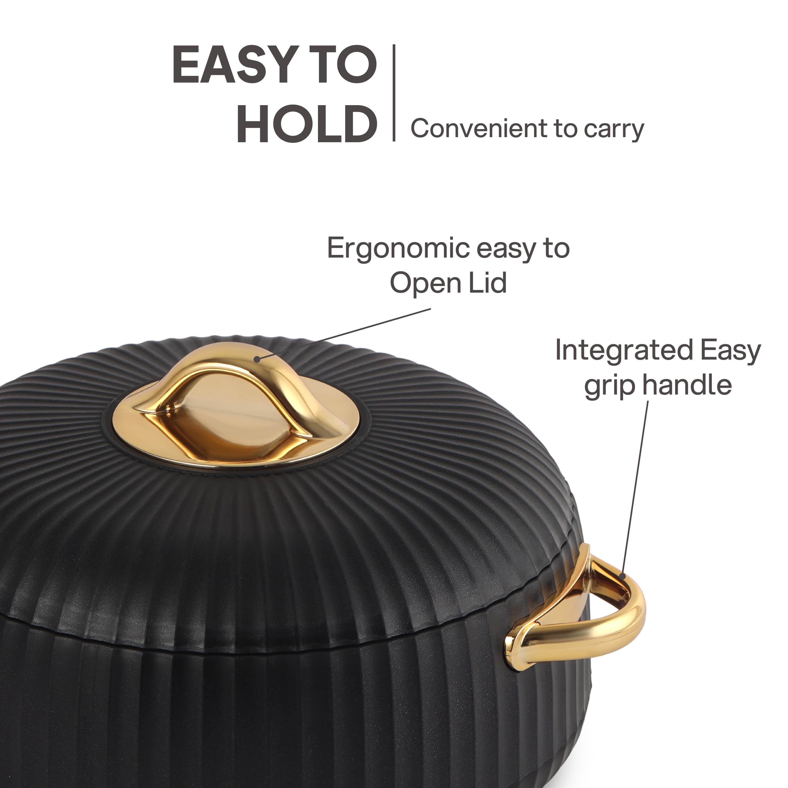 Aurum Insulated Casserole, Set of 3, 1000ml+1000ml+1500ml Black / 1000ml+1000ml+1500ml