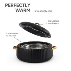 Aurum Insulated Casserole, Set of 3, 1000ml+1000ml+1500ml Black / 1000ml+1000ml+1500ml