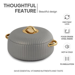 Aurum Insulated Casserole, Set of 3, 1000ml+1000ml+1500ml Grey / 1000ml+1000ml+1500ml