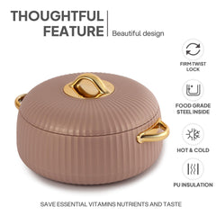Aurum Insulated Casserole, Set of 3, 1000ml+1000ml+1500ml Beige / 1000ml+1000ml+1500ml