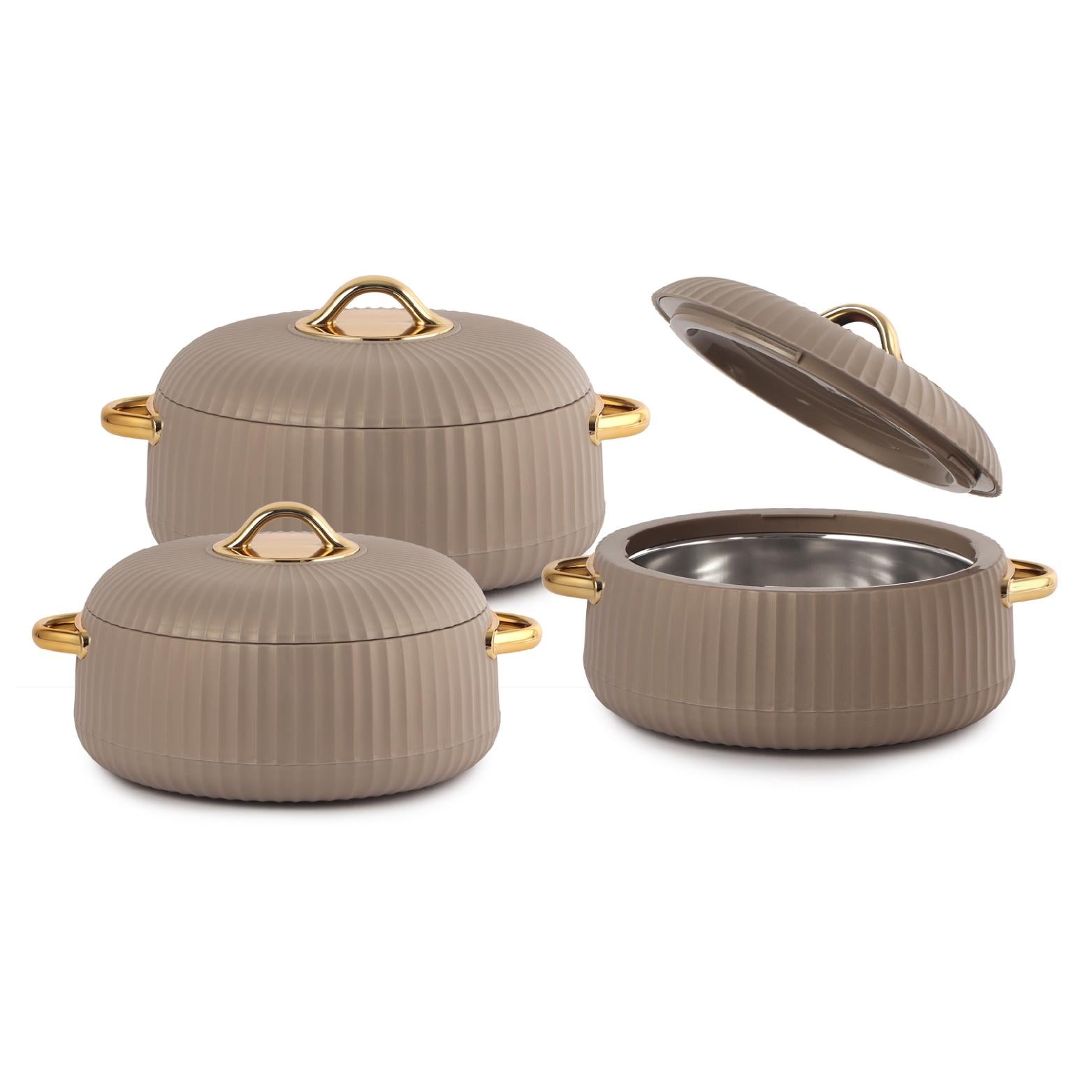 Aurum Insulated Casserole, Set of 3, 1000ml+1000ml+1500ml Brown / 1000ml+1000ml+1500ml
