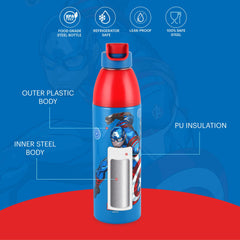 Uranus 3D Design Insulated Kids Water Bottle, 680ml Captain America