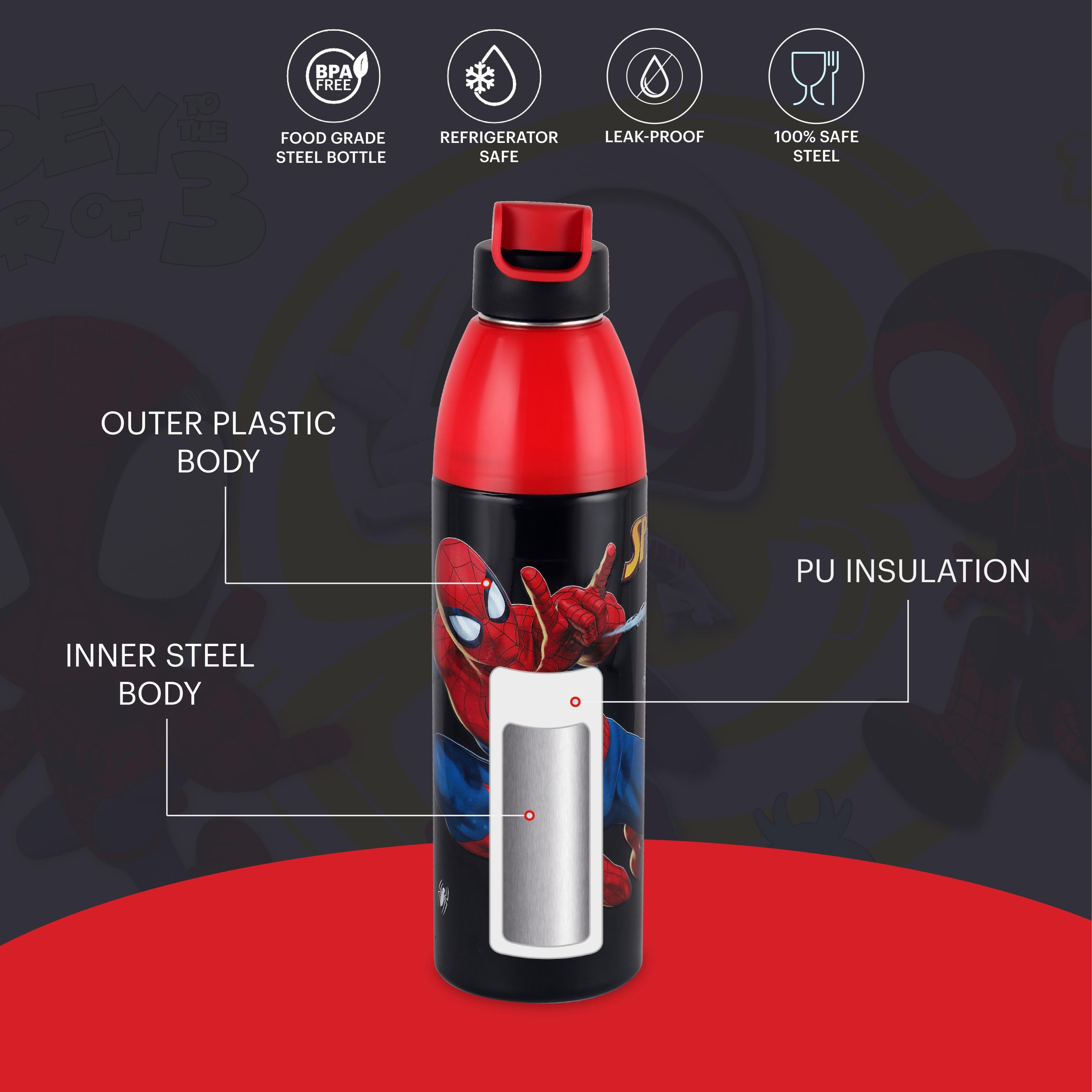 Uranus 3D Design Insulated Kids Water Bottle, 680ml Spiderman Water