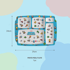 Pentameal Kids Plate, 1 Piece Super Heroes