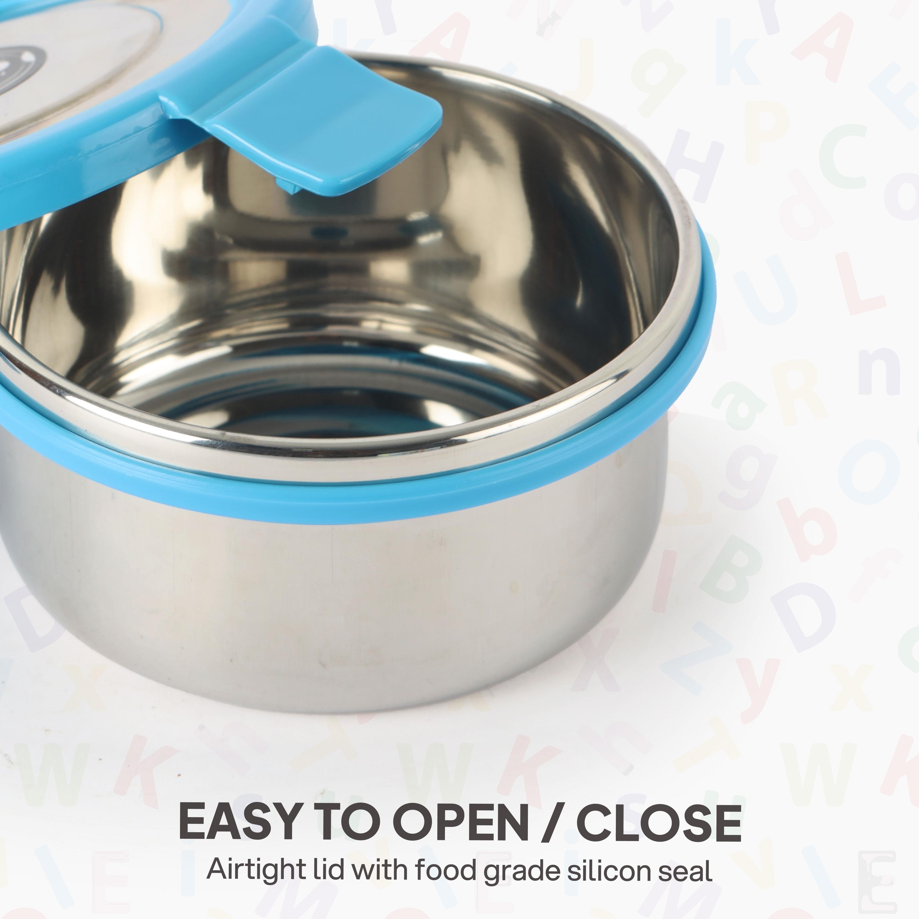 Little Lunch Kids Steel Meal Set With Jacket, 342 ml Each Blue