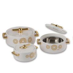 Jewel Insulated Casserole White / 3 Pc Set