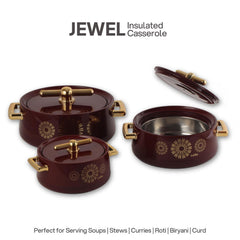 Jewel Insulated Casserole Burgandy / 3 Pc Set