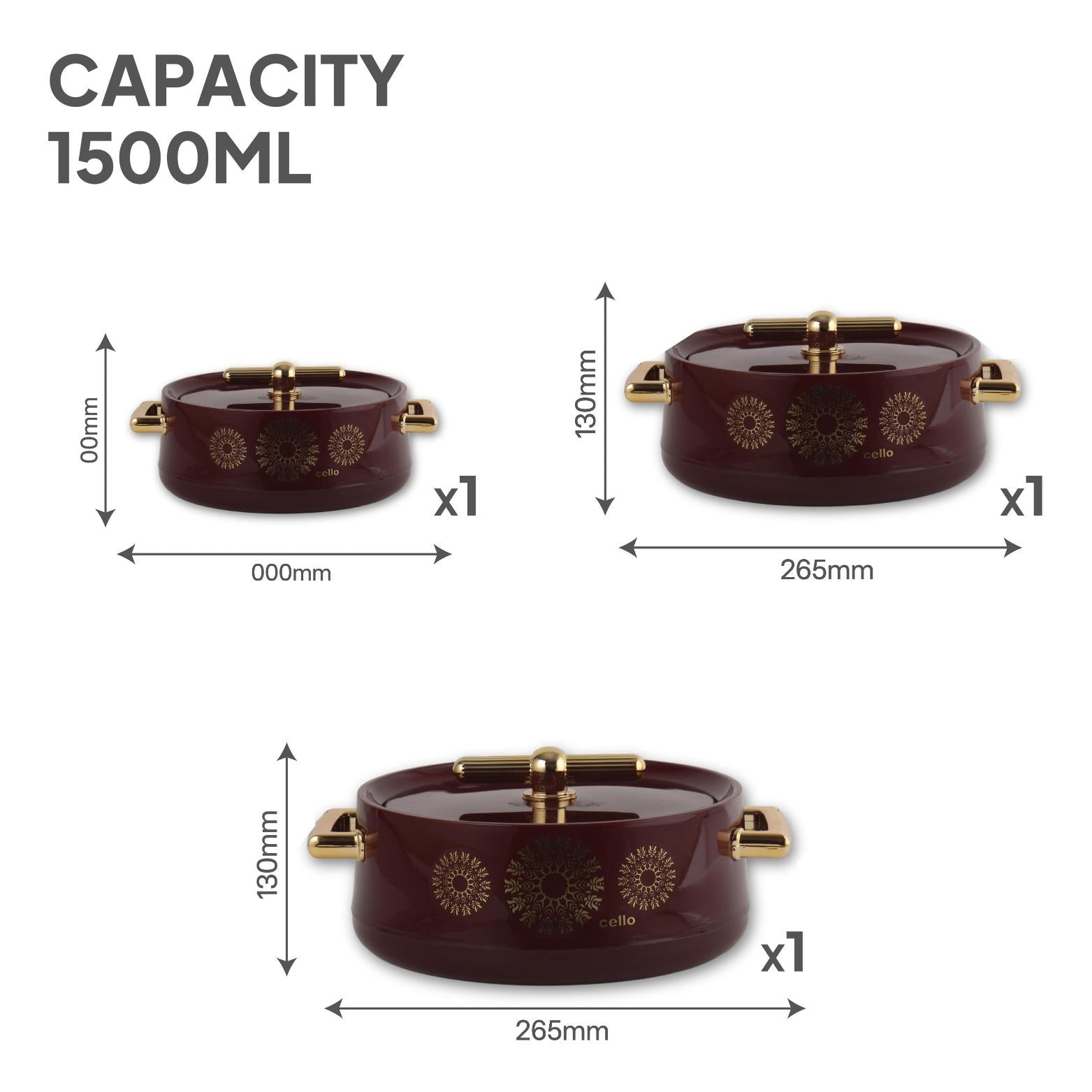 Jewel Insulated Casserole Burgandy / 3 Pc Set