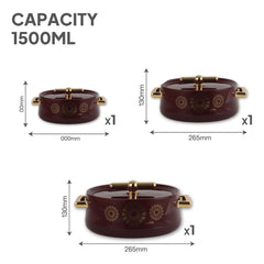Jewel Insulated Casserole Burgandy / 3 Pc Set
