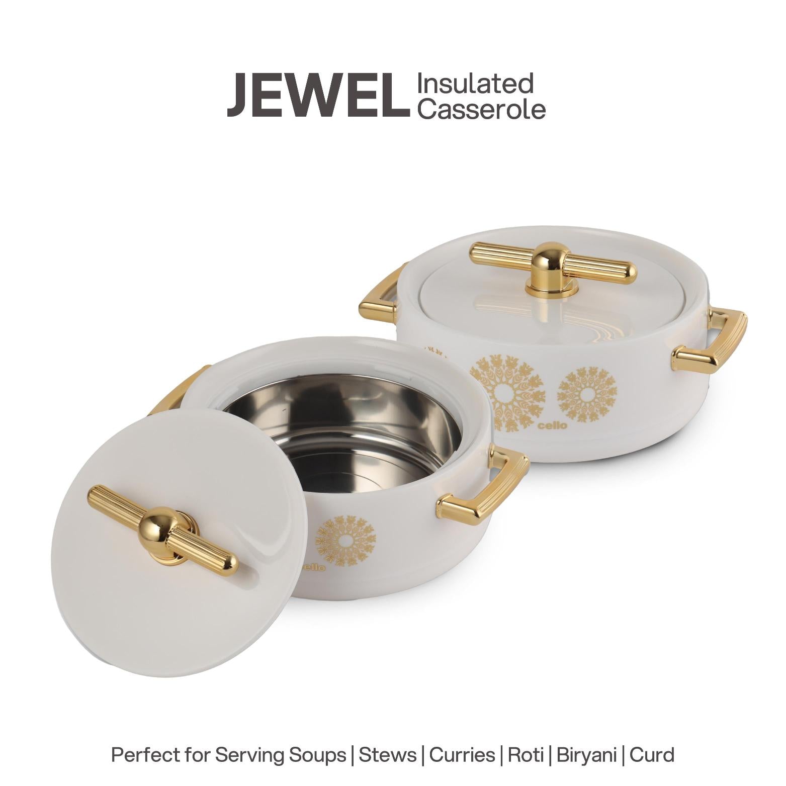 Jewel Insulated Casserole White / 2 Pc Set