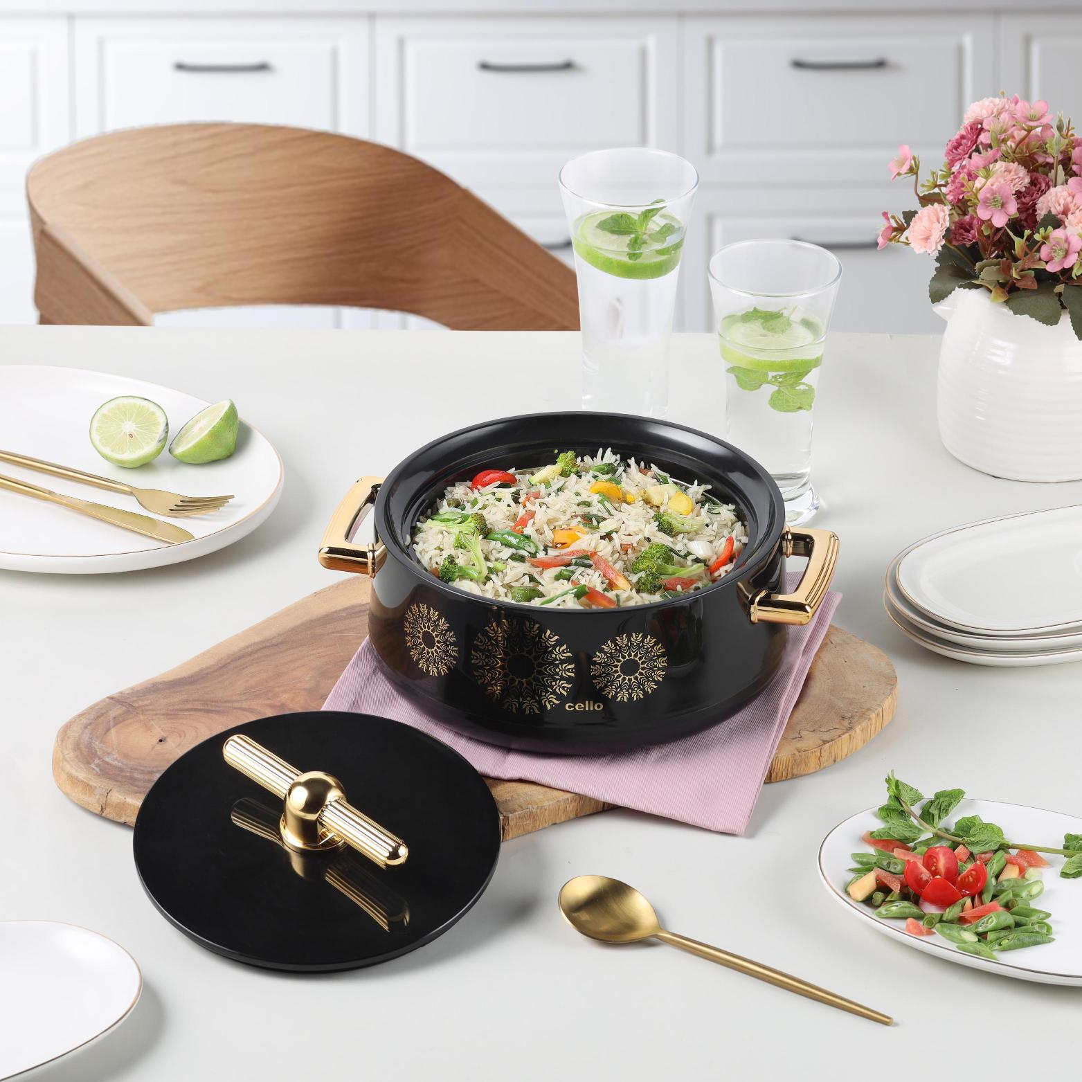 Jewel Insulated Casserole Black / 2 Pc Set