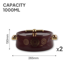 Jewel Insulated Casserole Burgandy / 2 Pc Set