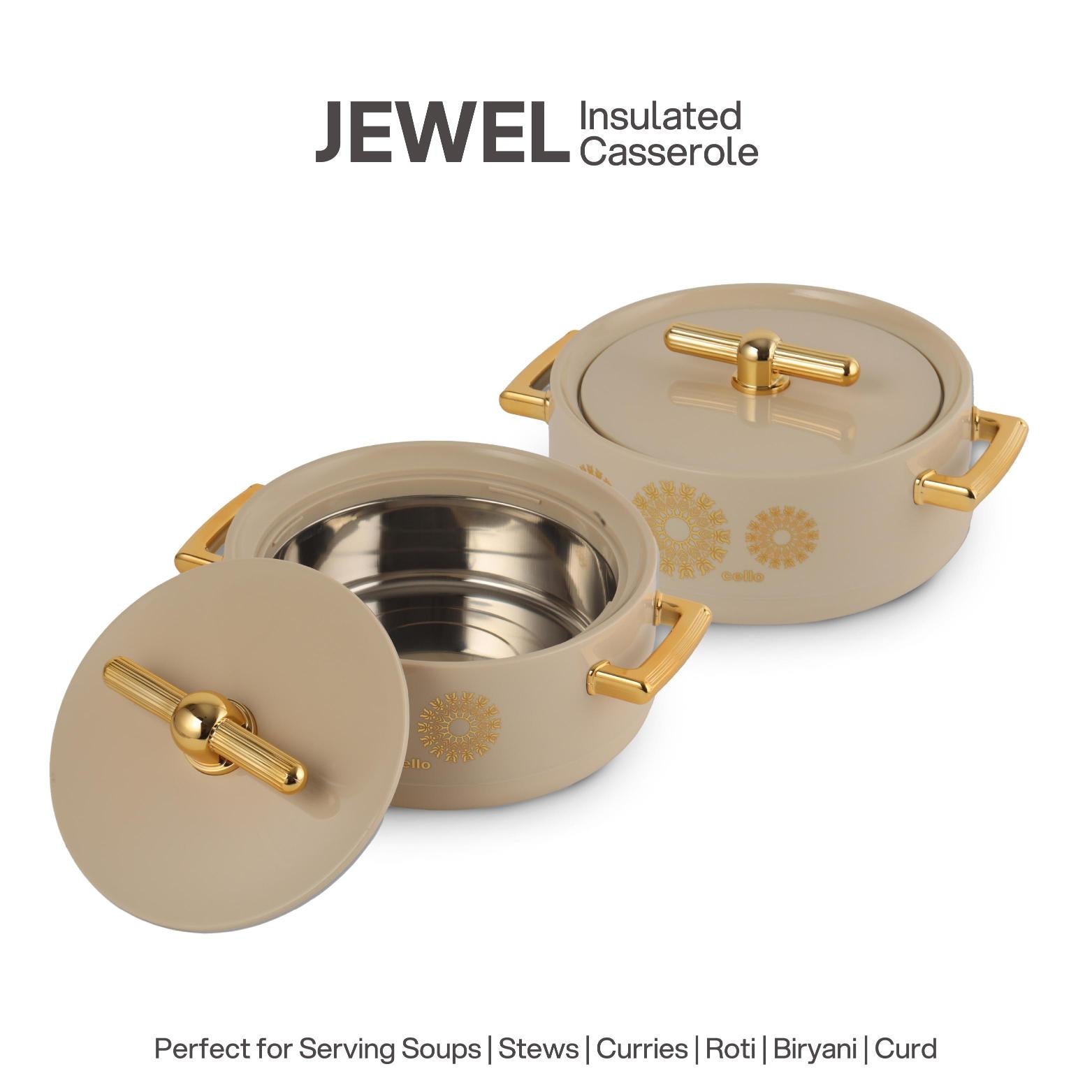 Jewel Insulated Casserole Beige / 2 Pc Set