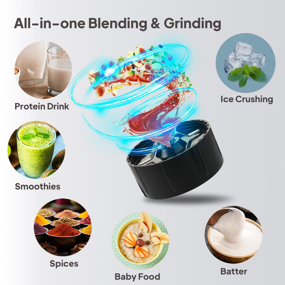 Frutomix Nutri Blend Pro, 500W Multi-Purpose Blender Black, Set of 6 500