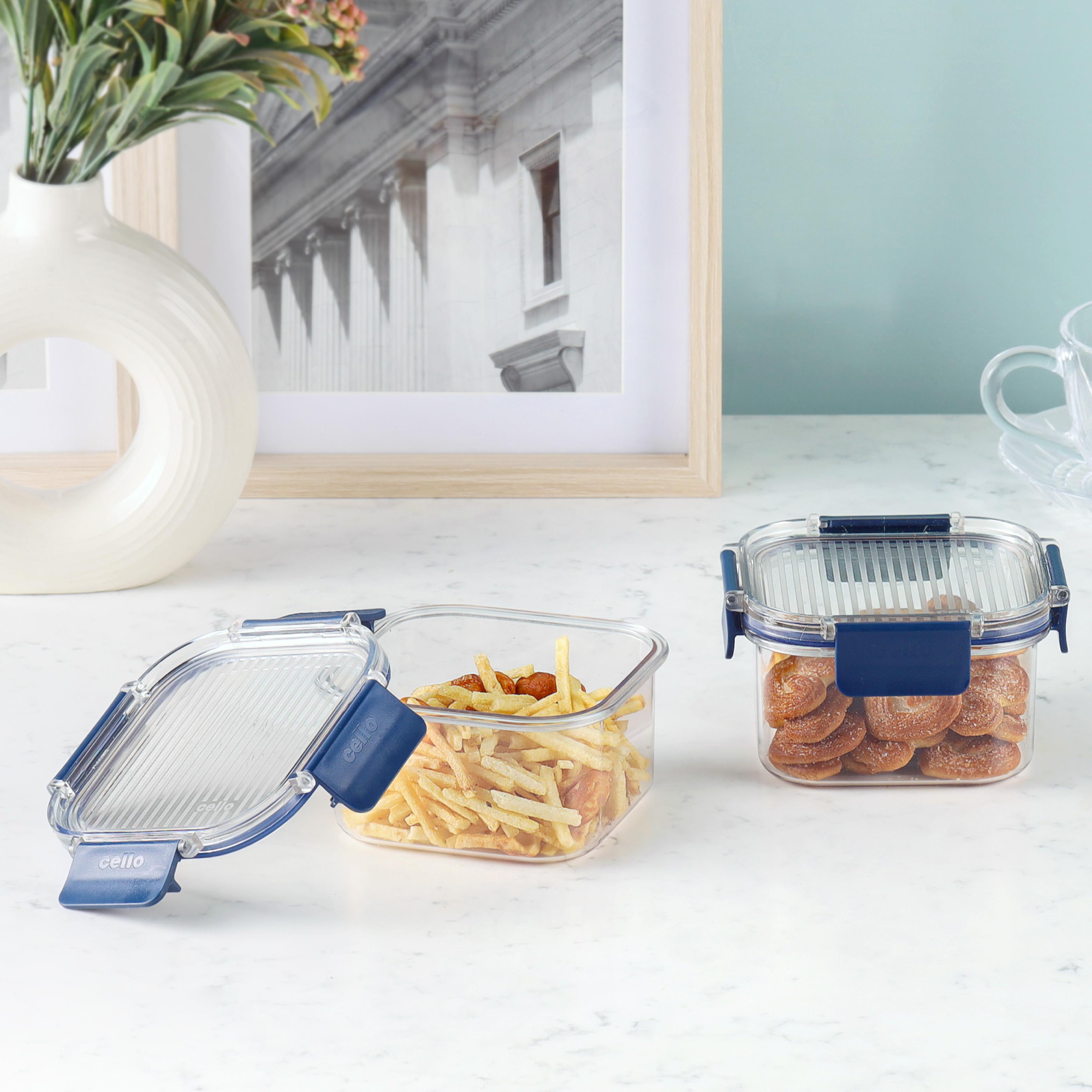 Stack Lock Canister, Set of 2 Blue / 450ml