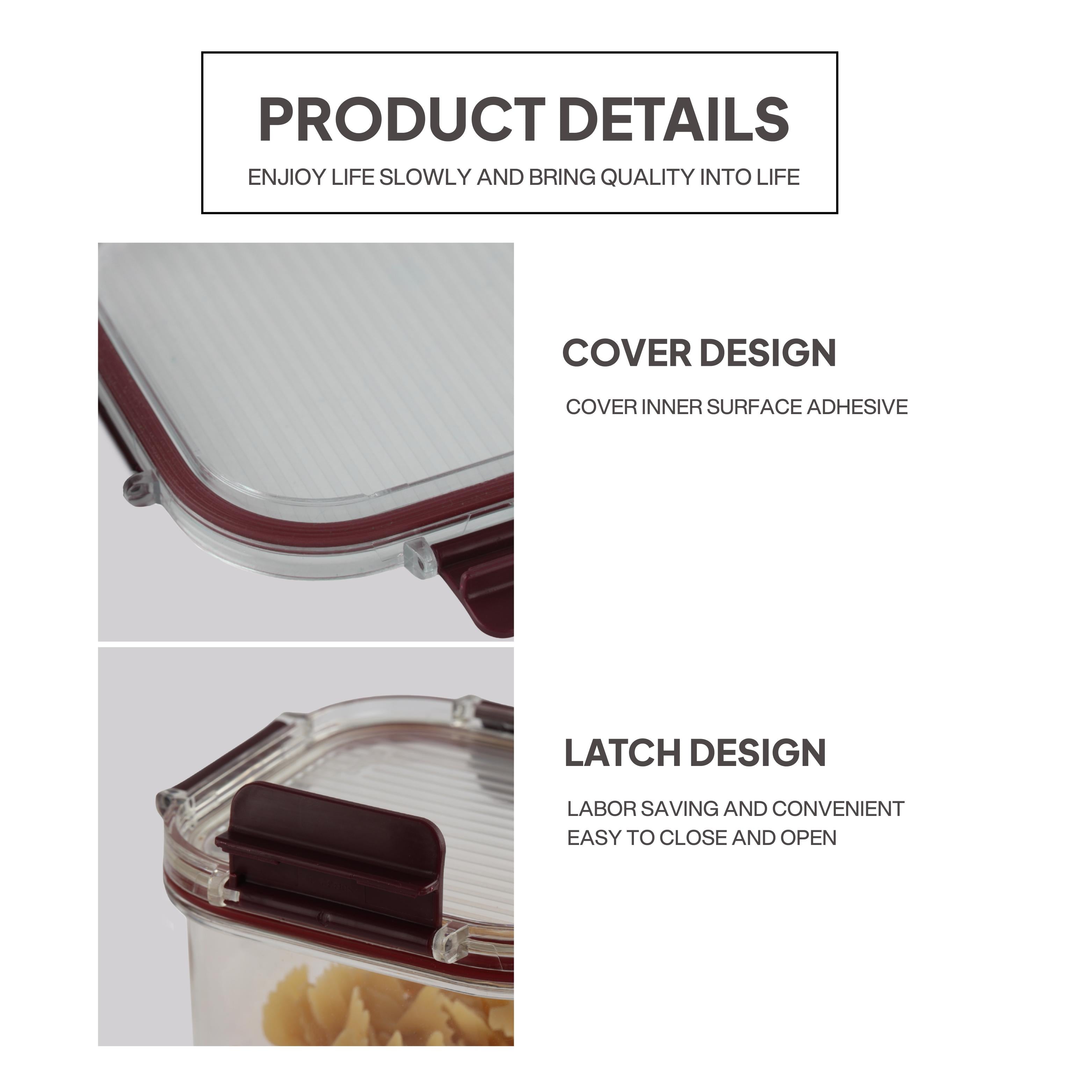 Stack Lock Canister, Set of 2 Maroon / 450ml