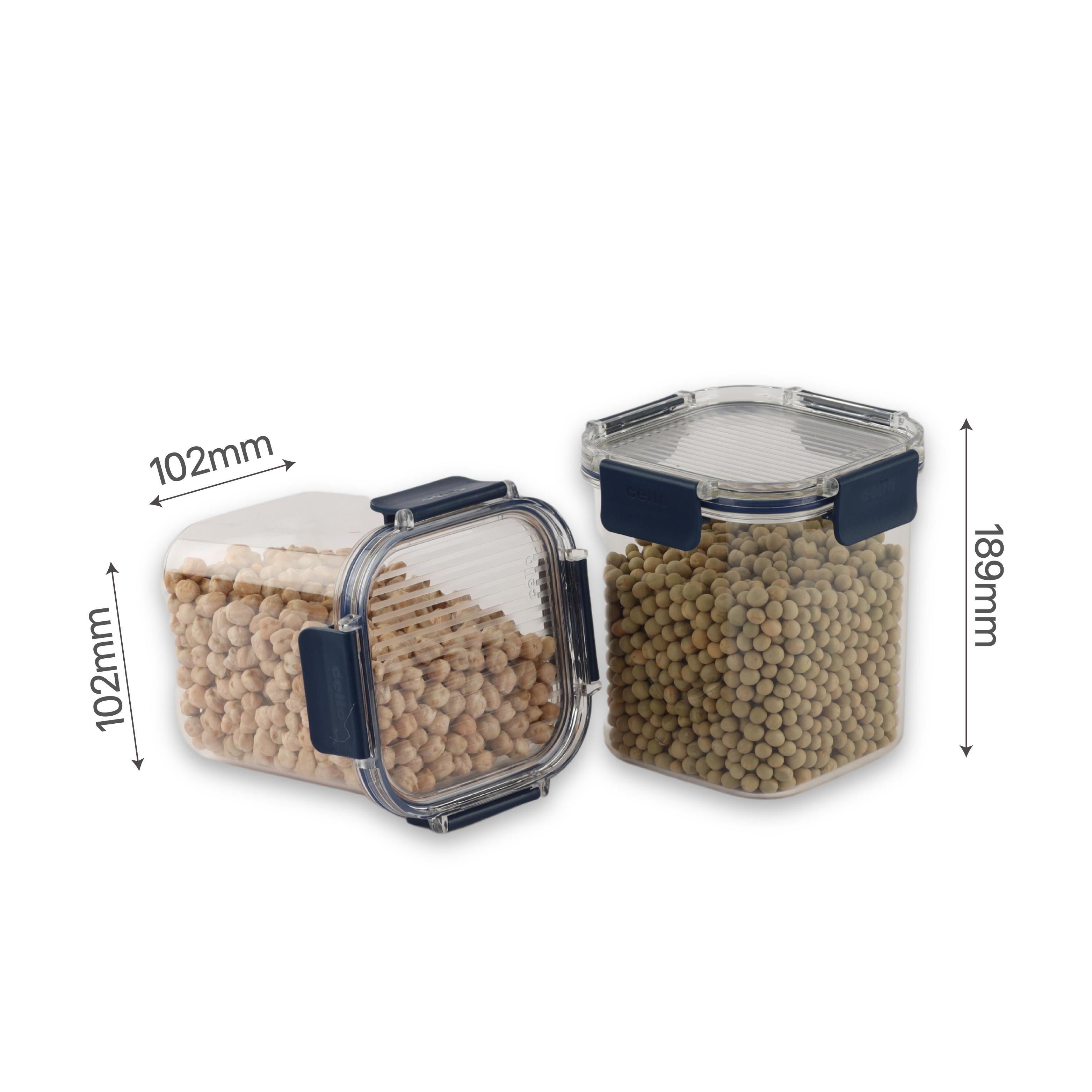 Stack Lock Canister, Set of 2 Blue / 900ml