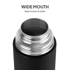 H2O Matt Stainless Steel Bottle, 1000ml Black / 1000 ml