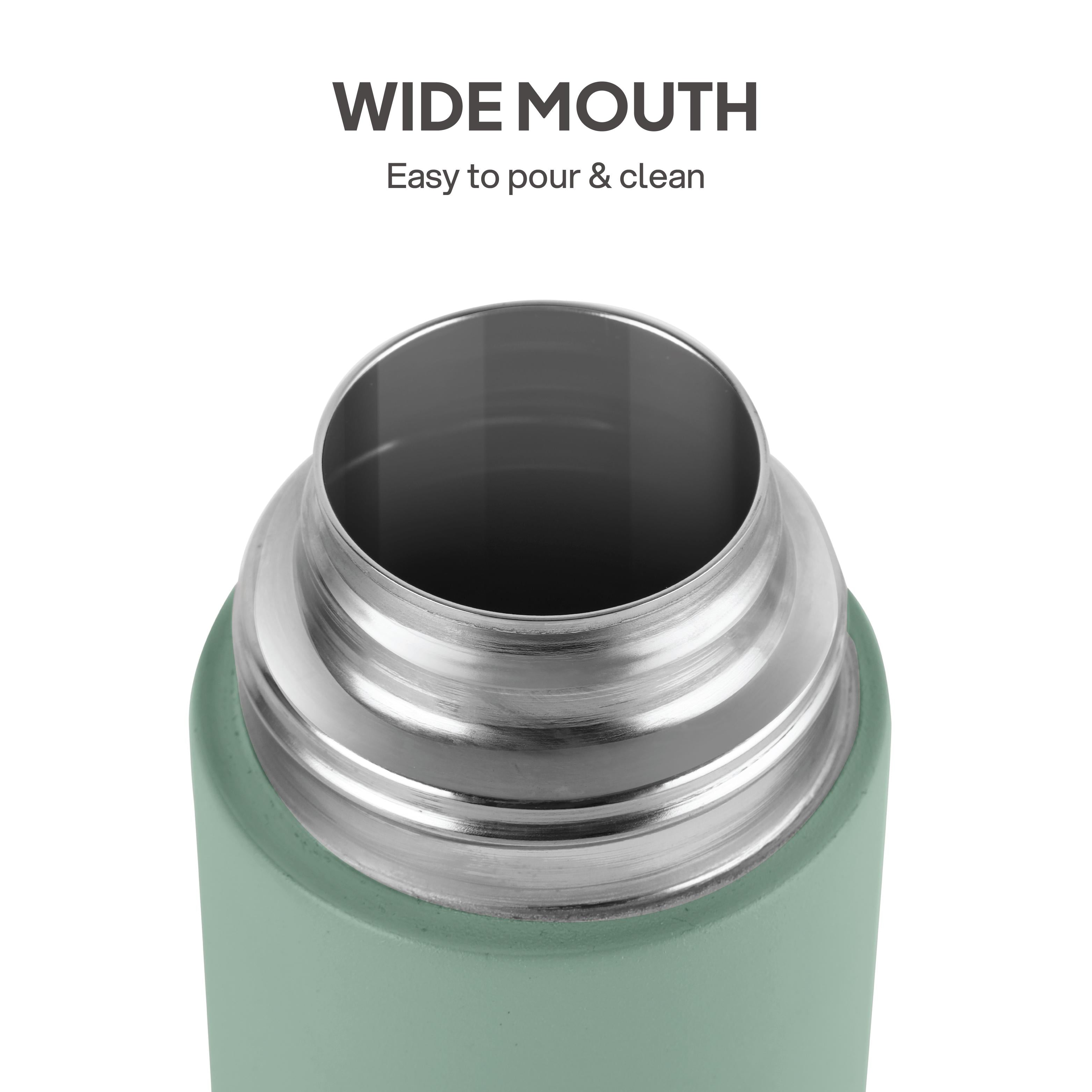 H2O Matt Stainless Steel Bottle, 1000ml Light Green / 1000 ml