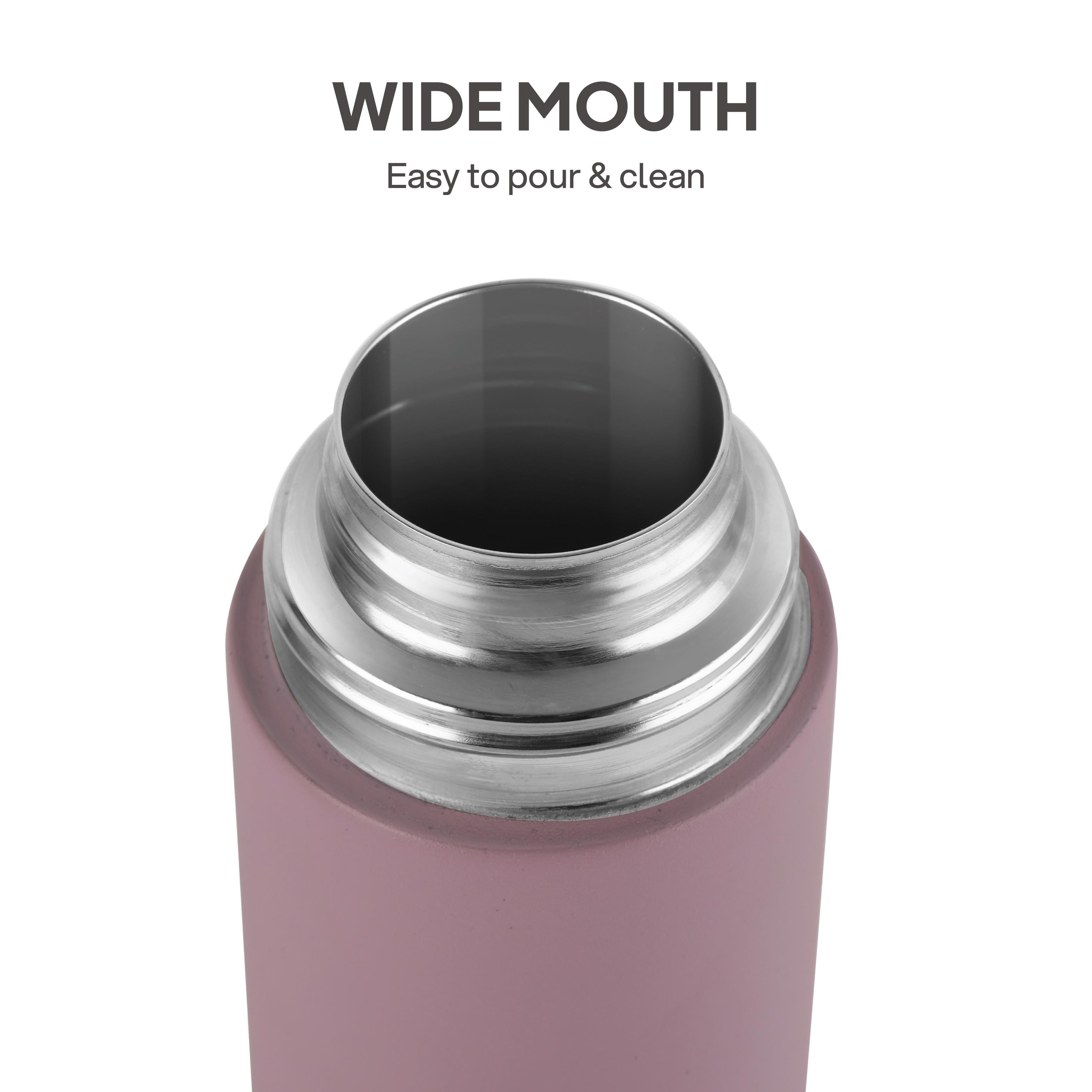 H2O Matt Stainless Steel Bottle, 1000ml Light Pink / 1000 ml