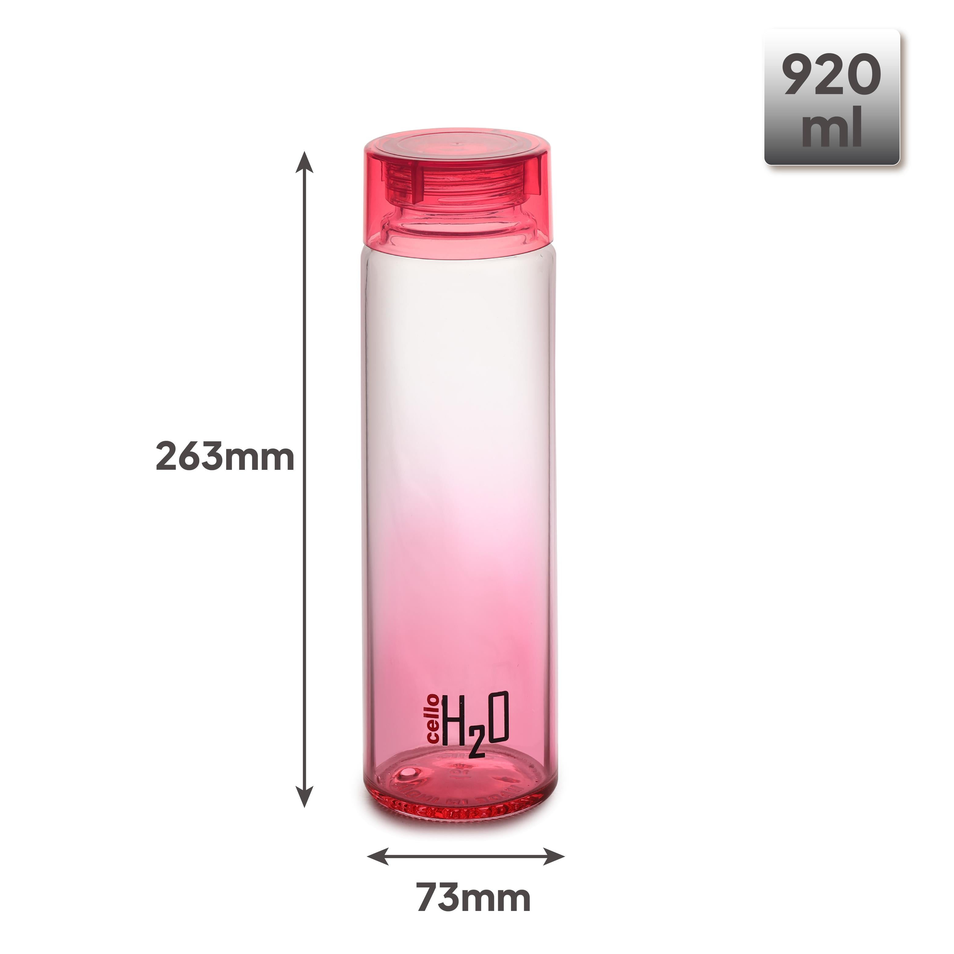 H2O Glass Colour Bottle, Set of 3, 930 mL Red / 3 Pieces