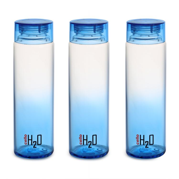 H2O Glass Colour Bottle, Set of 3, 930 mL Blue / 3 Pieces