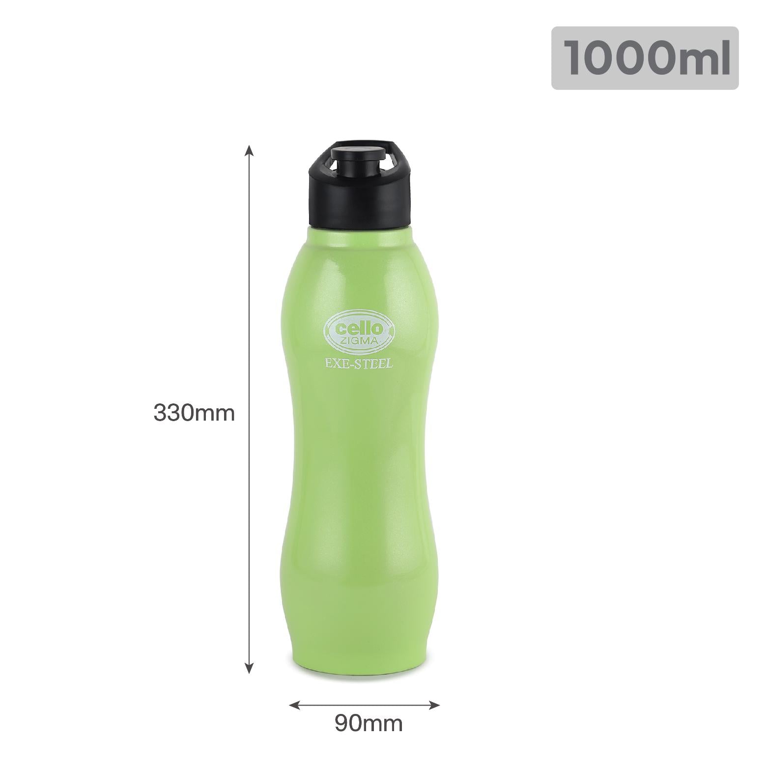 Zigma Exe Single Walled Stainless Steel Flask, 1000ml Green / 1000 ml