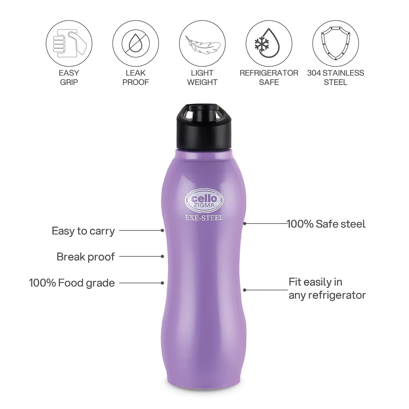 Zigma Exe Single Walled Stainless Steel Flask, 1000ml Purple / 1000 ml