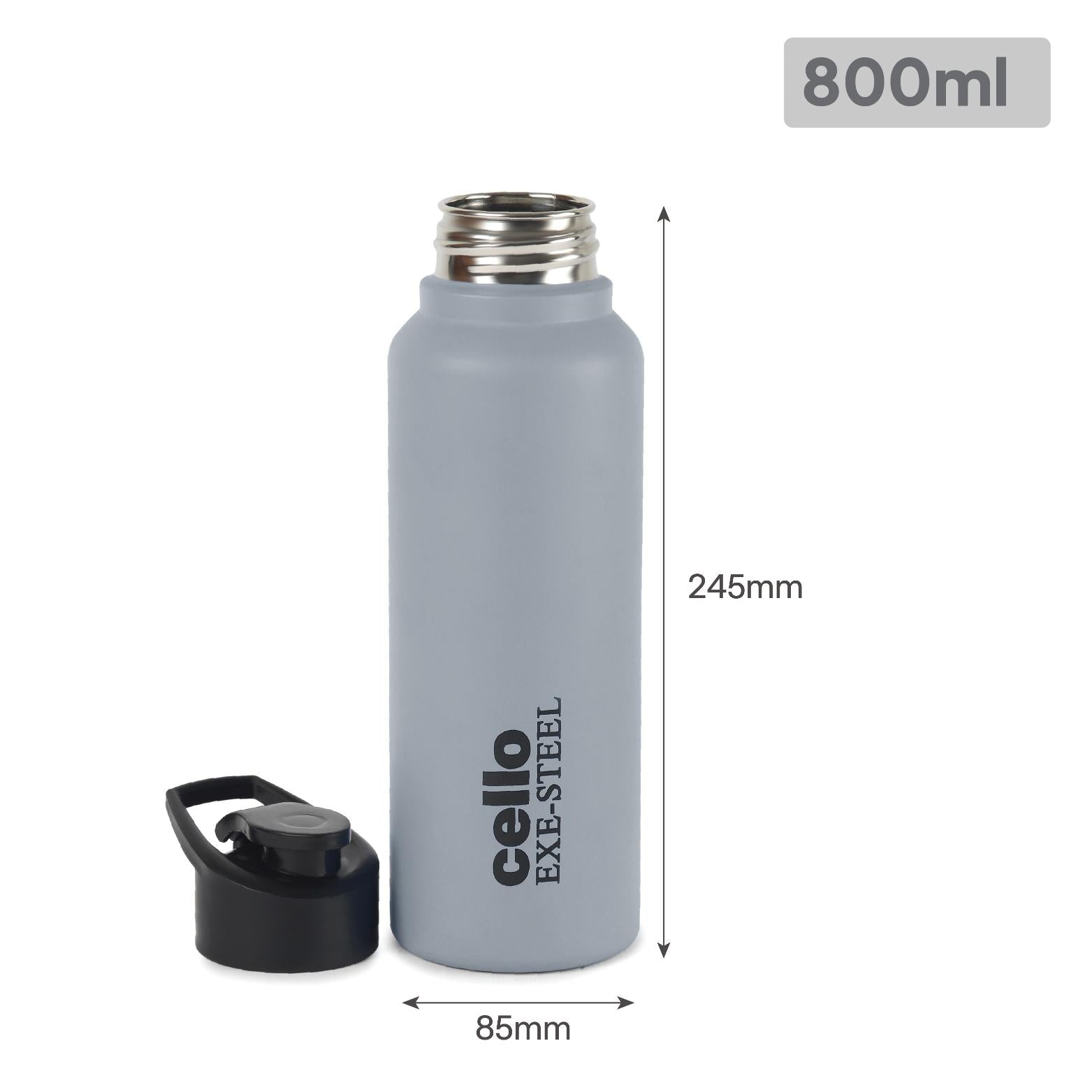 Solido Exe Single Walled Stainless Steel Bottle Grey / 800 ml