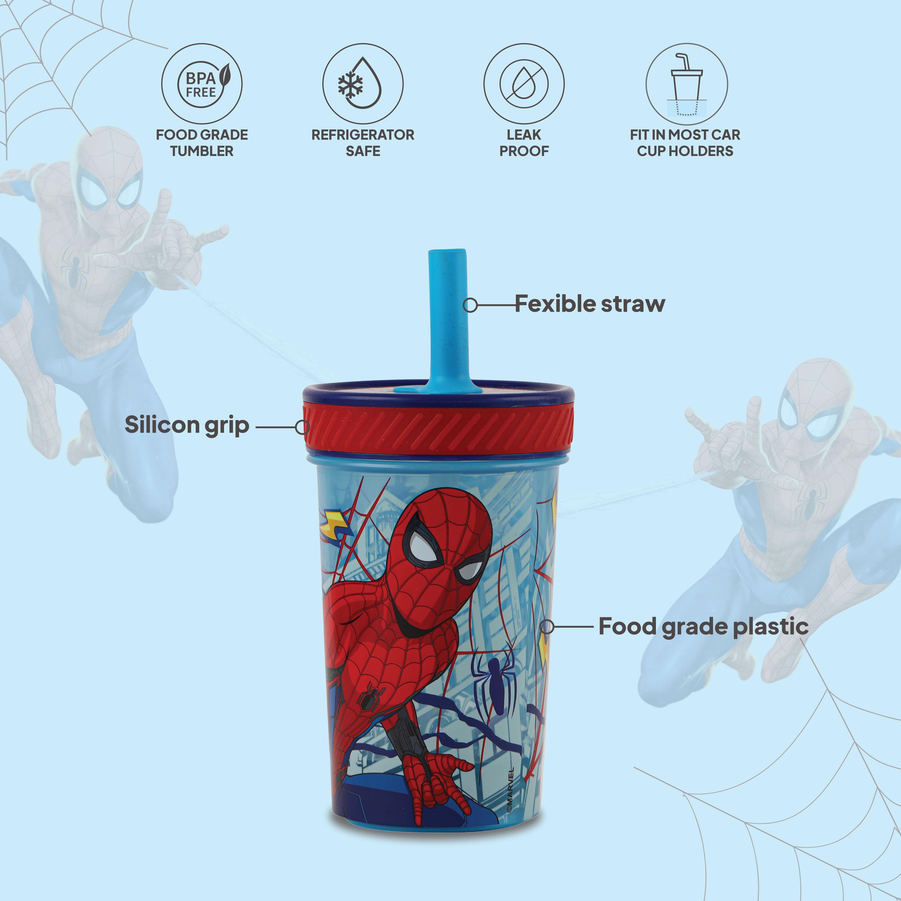No Drop Kids Anti-Fall Tumbler, 350 ml Spiderman