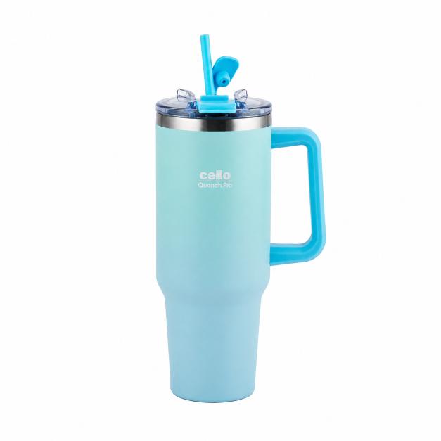 Quench Pro 1200 Insulated Travel Tumbler with Handle, Lid & Straw Sea Green / 1200ml