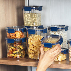 Stack Lock Glass Storage Jar, Set of 4 Blue