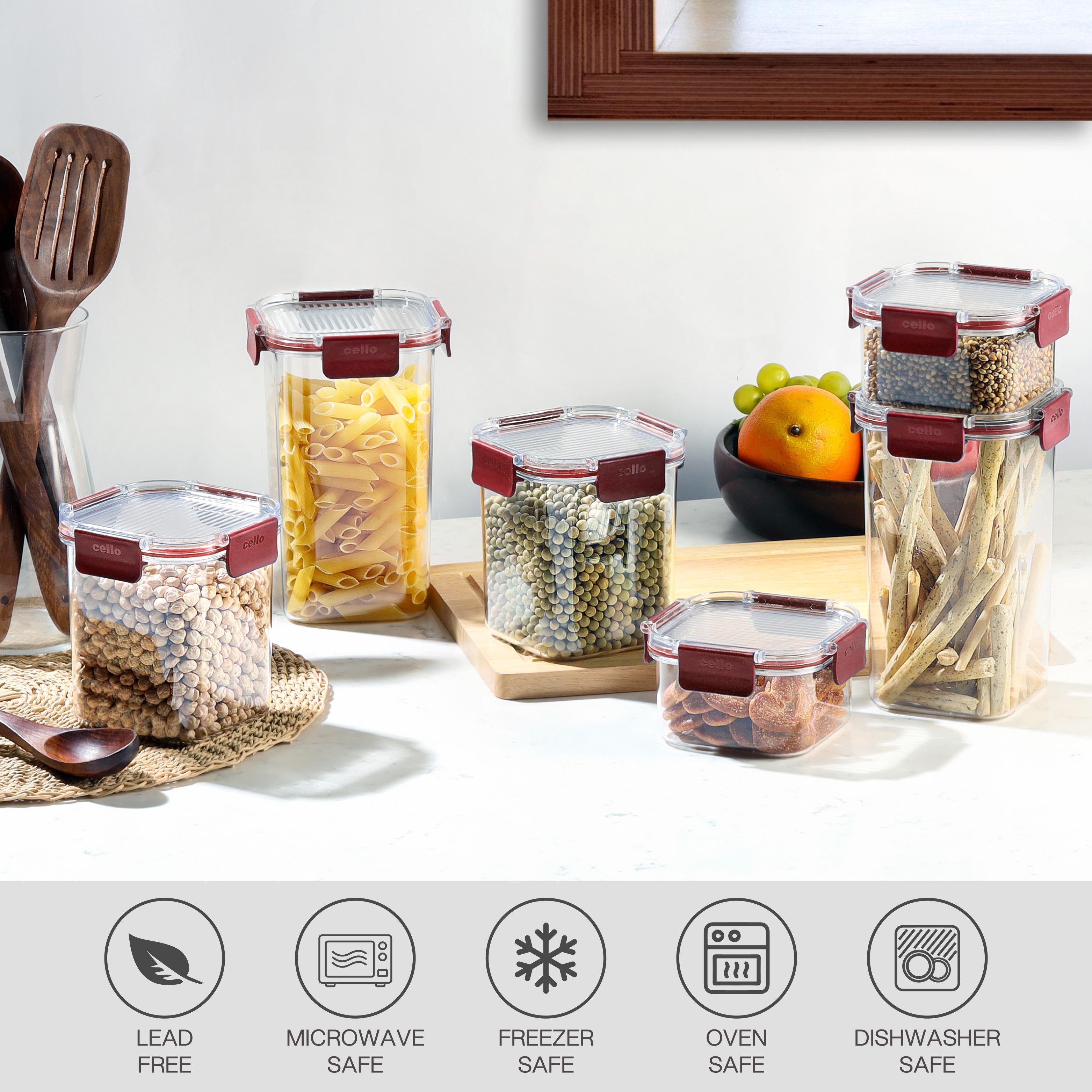 Stack Lock PET Container, Set of 6 Maroon / Set of 6