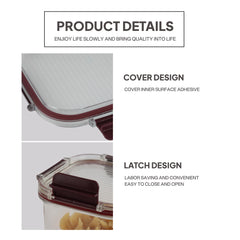 Stack Lock Glass Storage Jar, Set of 9 Maroon