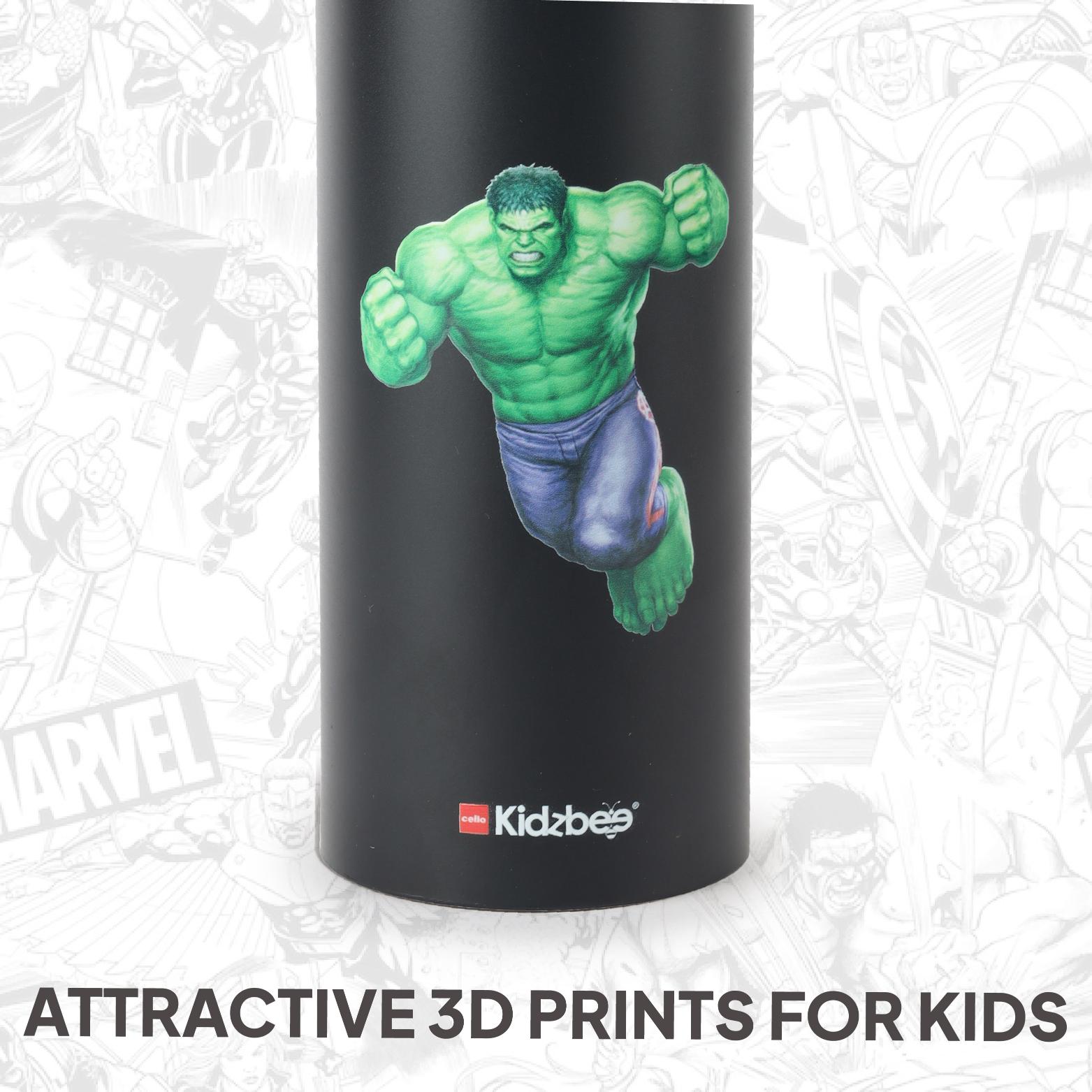 Vortex Kids Steel Water Bottle 3D Design, 720 ml Hulk / 720 ml