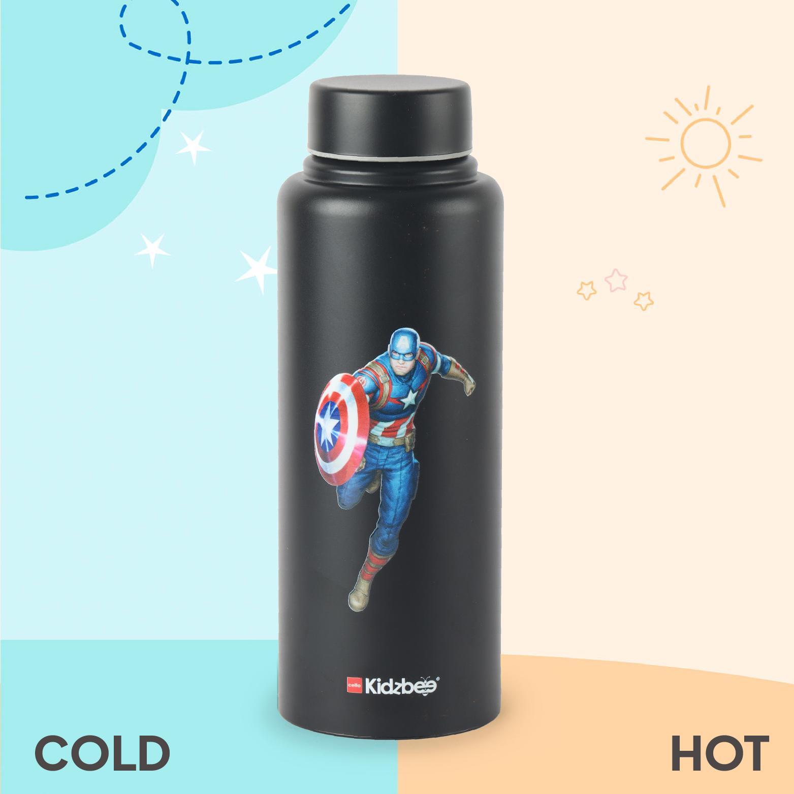 Vortex Kids Steel Water Bottle 3D Design, 720 ml Captain America / 720 ml