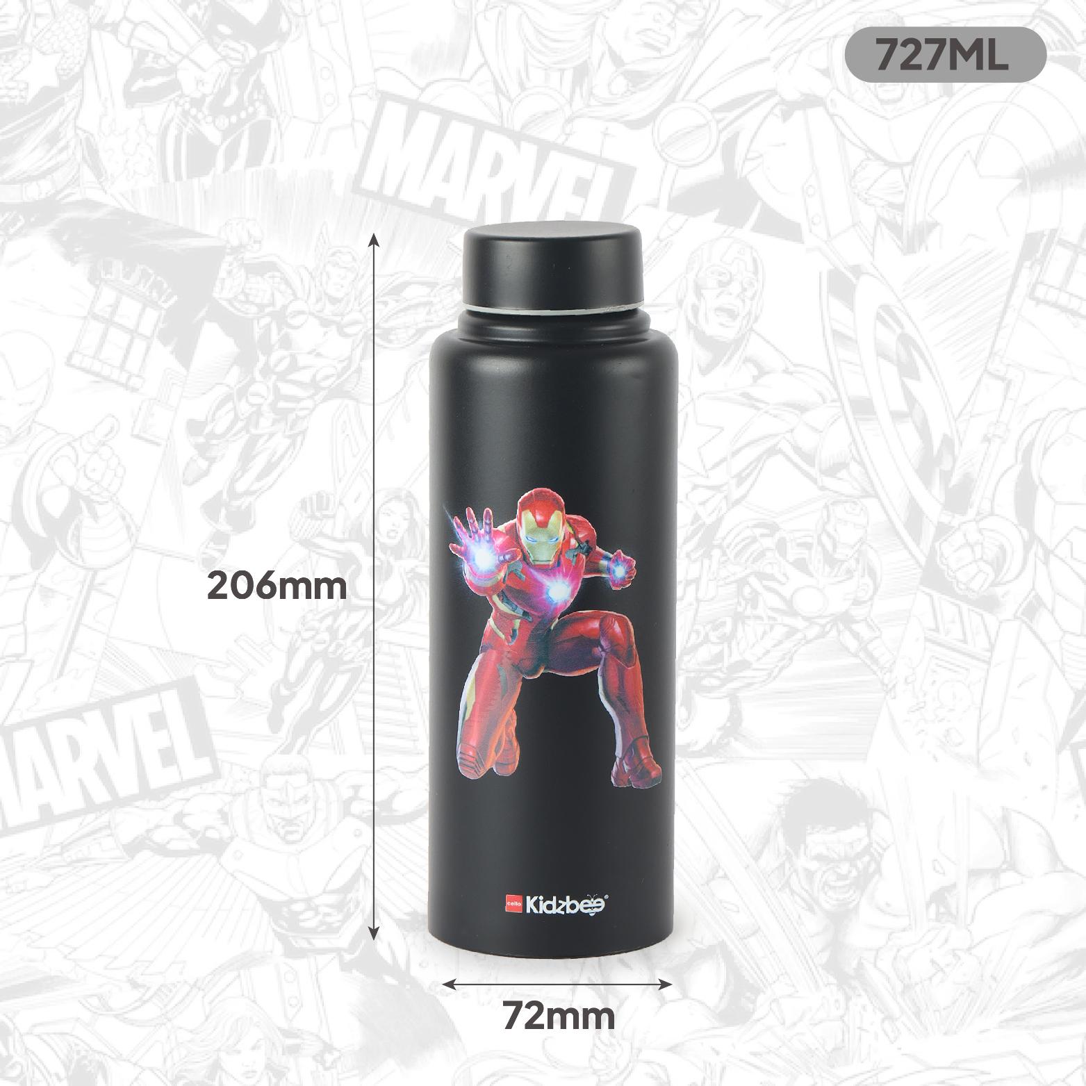 Vortex Kids Steel Water Bottle 3D Design, 720 ml Iron Man / 720 ml