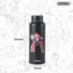 Vortex Kids Steel Water Bottle 3D Design, 720 ml Iron Man / 720 ml