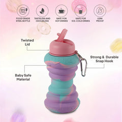 Expando Donut 600 Kids Silicone Bottle, 550 ml Pink