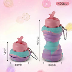 Expando Donut 600 Kids Silicone Bottle, 550 ml Pink