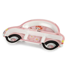 Melmo Racers Kids Melamine Plate, 1 Piece Pink
