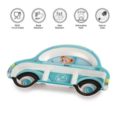 Melmo Racers Kids Melamine Plate, 1 Piece Blue