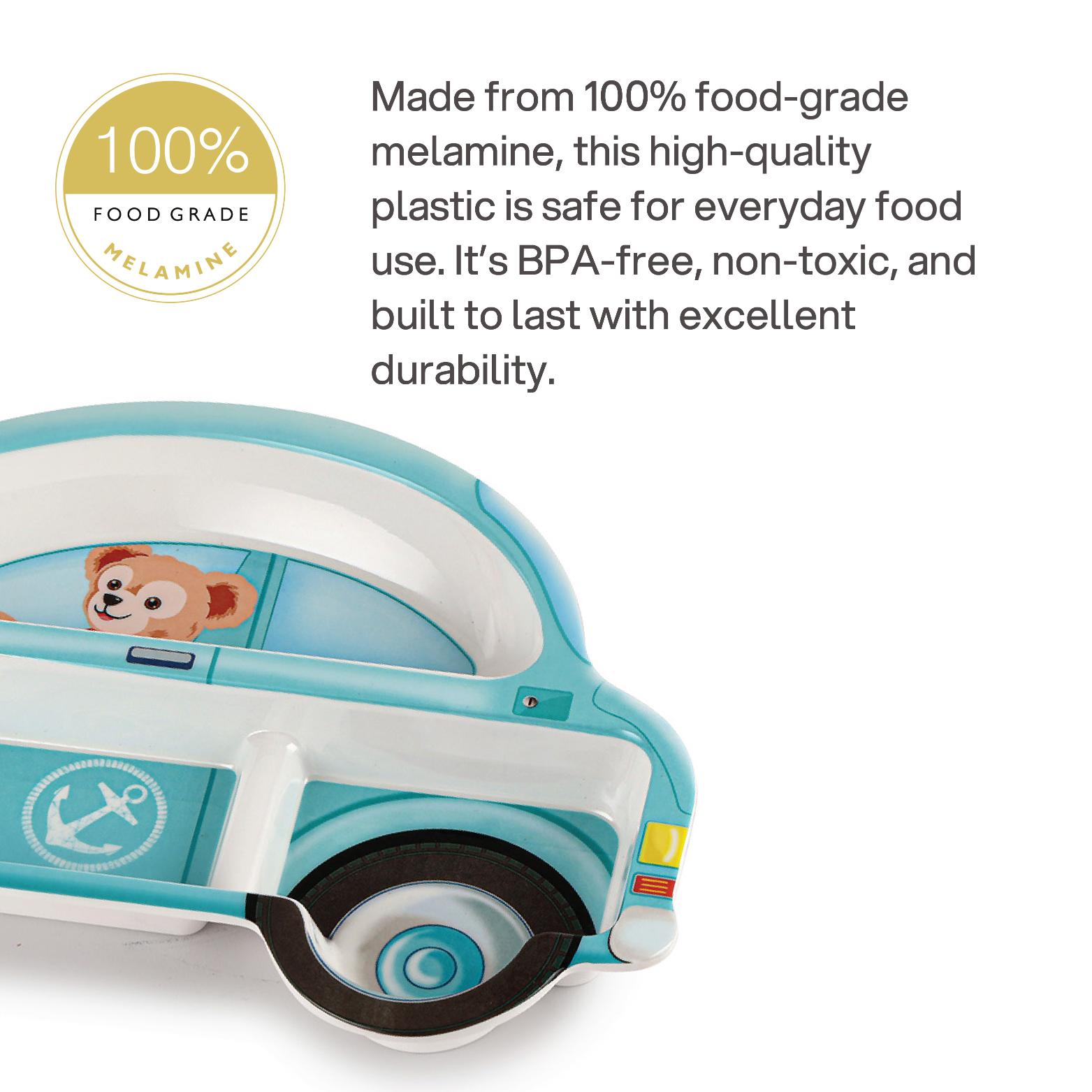 Melmo Racers Kids Melamine Plate, 1 Piece Blue