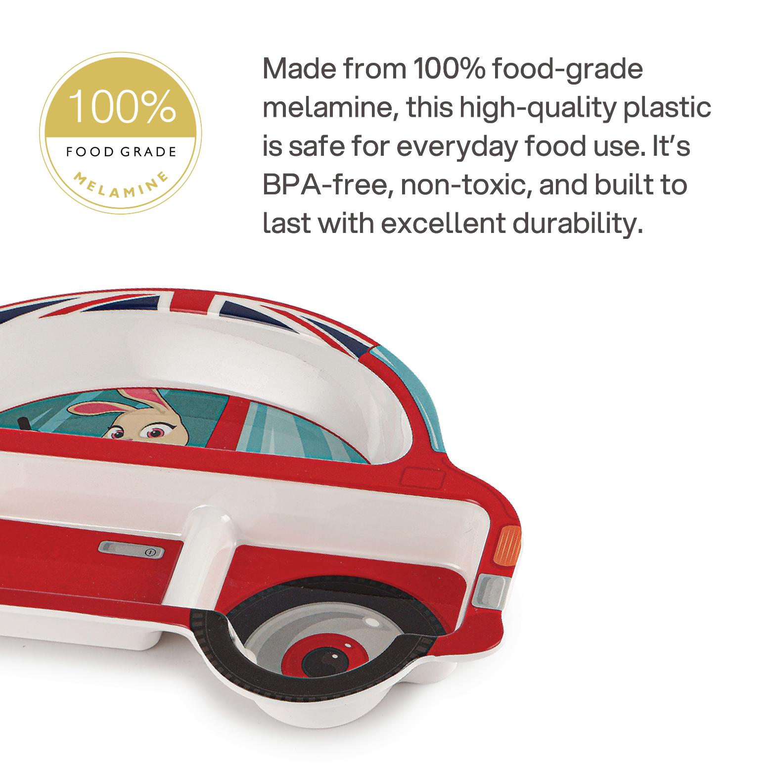 Melmo Racers Kids Melamine Plate, 1 Piece Red