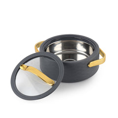 Velvetto Deluxe Insulated Steel Casserole with Glass lid Grey / 1500ml