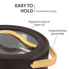 Velvetto Deluxe Insulated Steel Casserole with Glass lid Brown / 1500ml