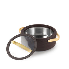 Velvetto Deluxe Insulated Steel Casserole with Glass lid Brown / 2000ml